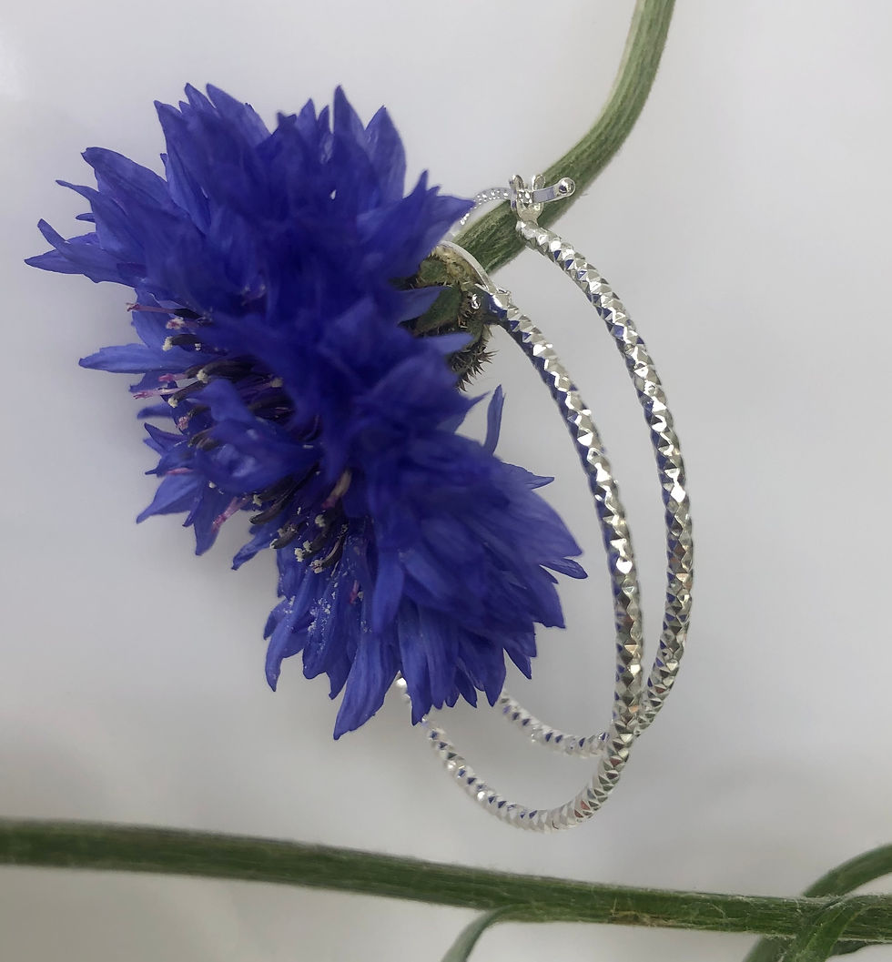 Sparkle Silver Hoop Earrings. Diamond Cut