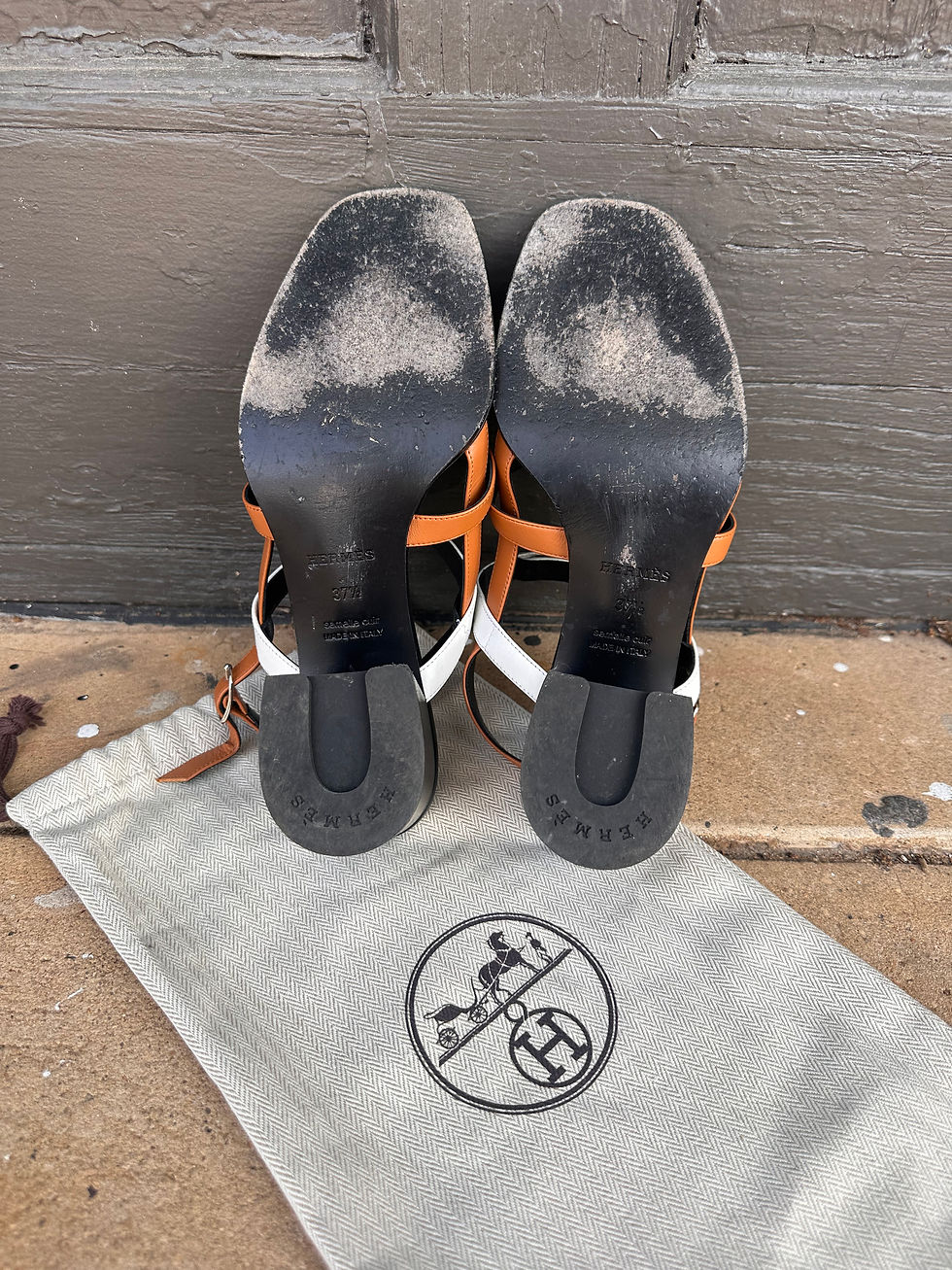 Thumbnail: Hermès Eve 60 Colorblock Slingback - Sz 37.5