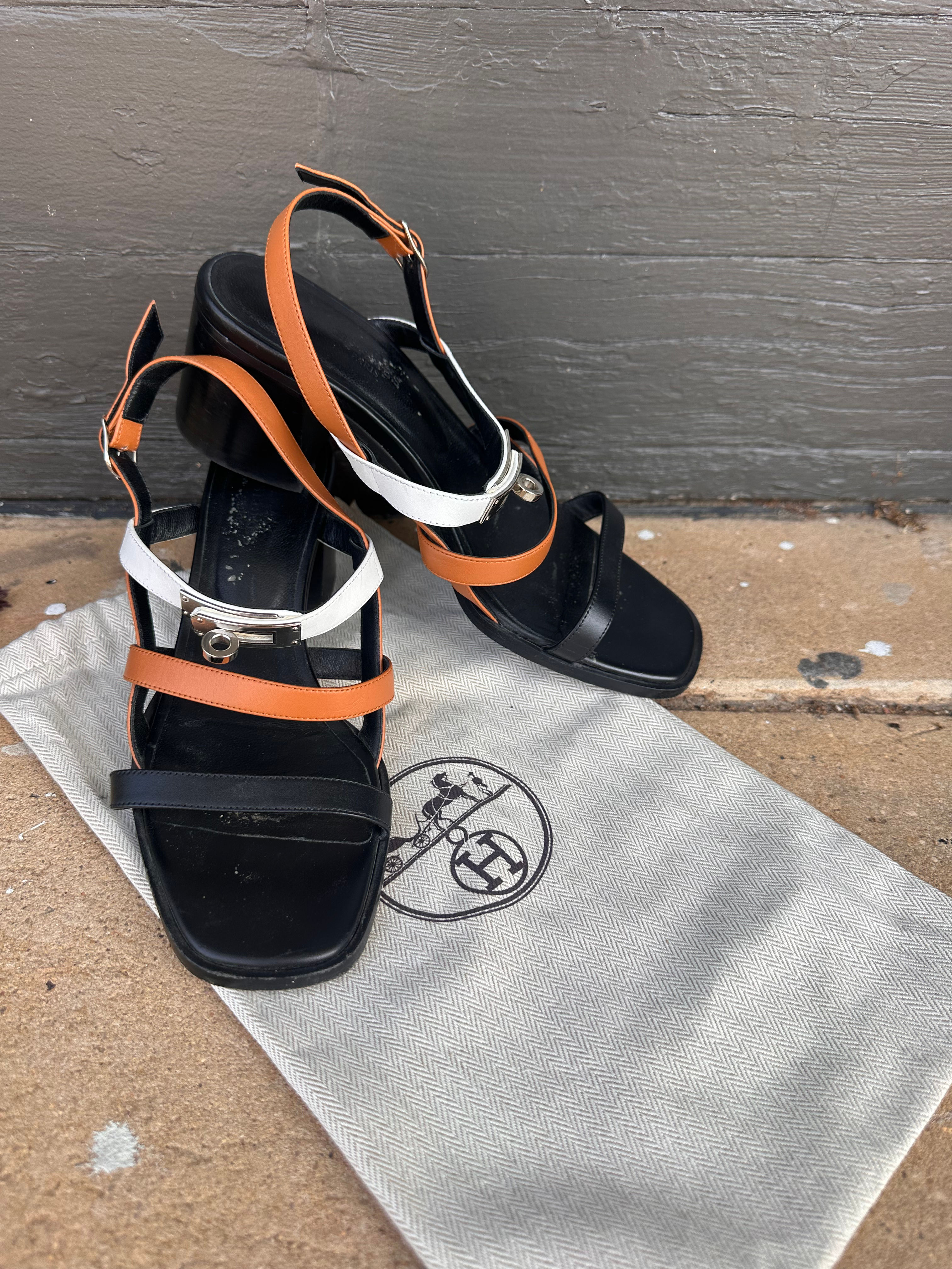 Hermès Eve 60 Colorblock Slingback - Sz 37.5