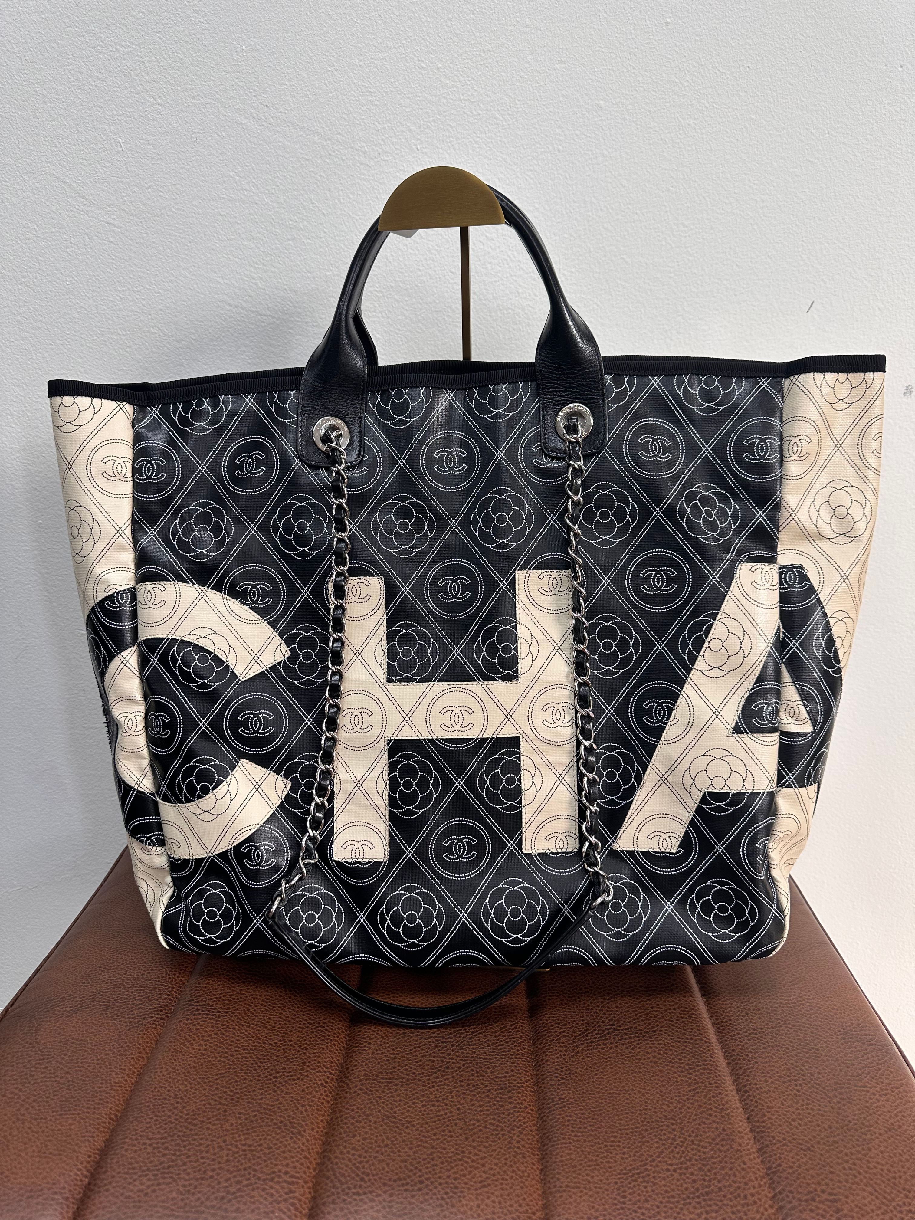 Chanel Maxi Camellia Shopping Tote