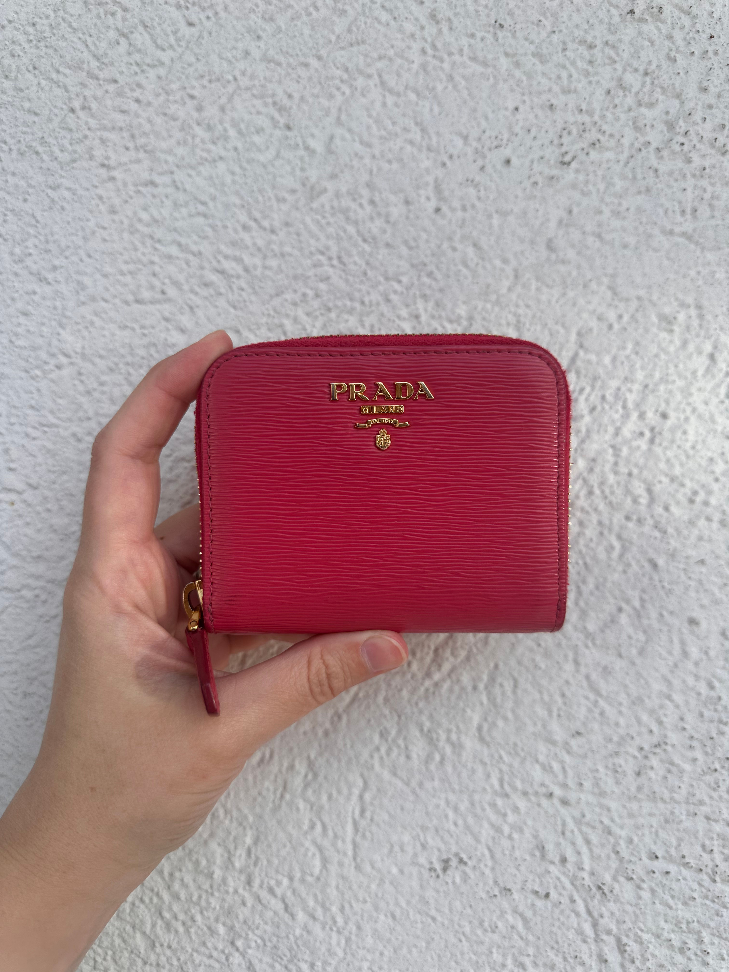 Prada Saffiano Leather Zip Around Wallet