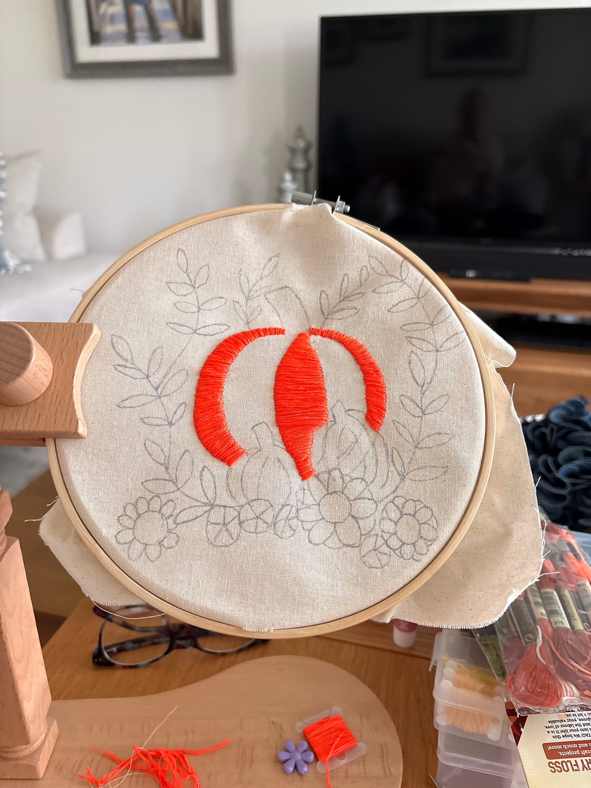Embroidery progress 1