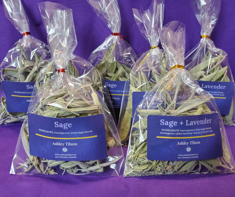 Homegrown smudging products by Ashley Tilson