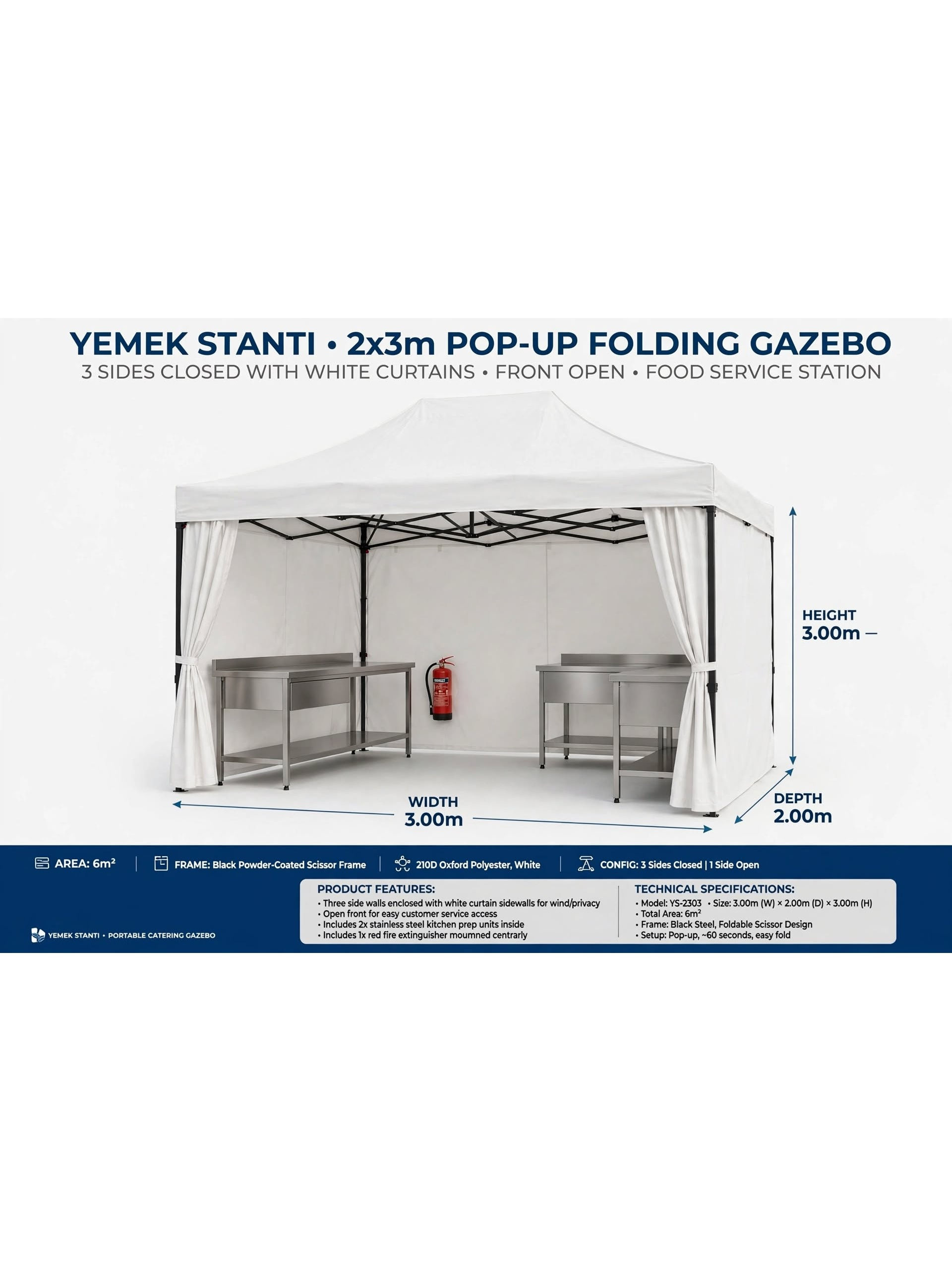 Mutfak - Tek Marka Köşe Yemek Standı 6m² (3 Gün)