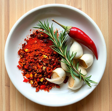 paprika, dried chilli flakes, garlic clo