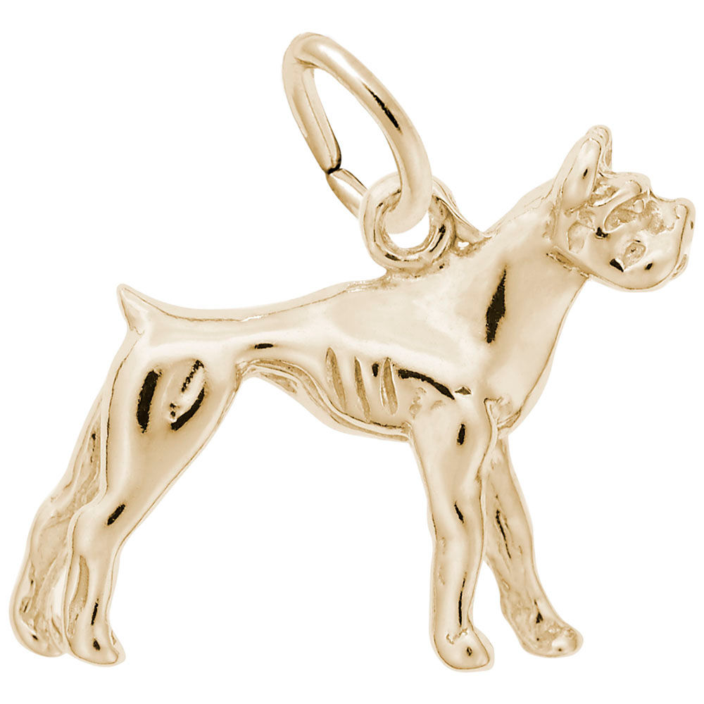 Boxer Dog Charm in Silver or Gold