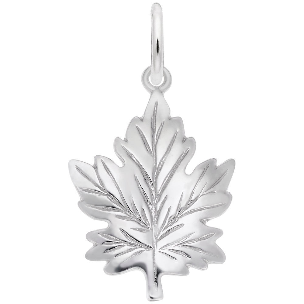 Large Maple Leaf Charm in Silver or Gold