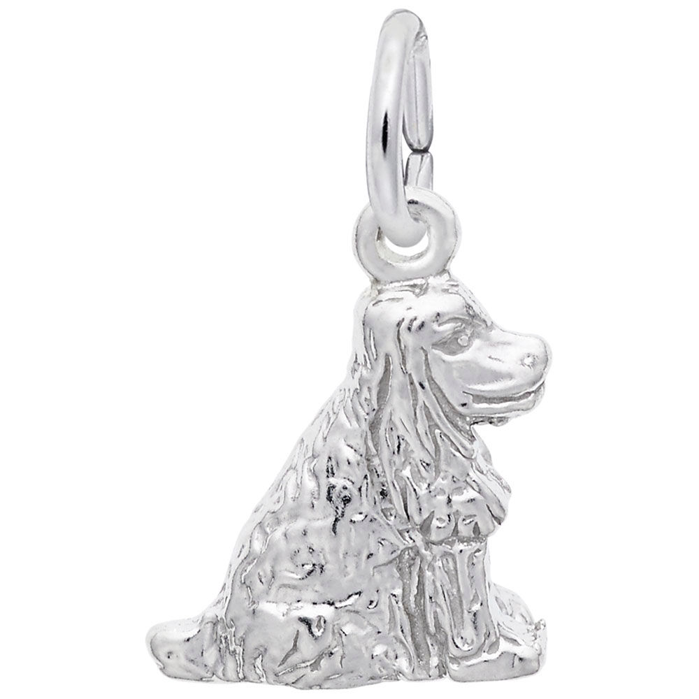 Cocker Spaniel Dog Charm in Silver or Gold