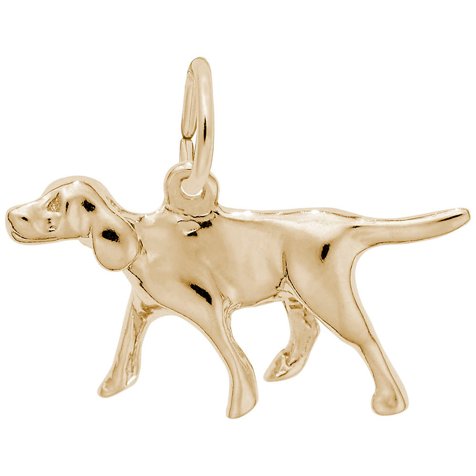 Thumbnail: German Shorthaired Pointer Dog Charm in Silver or Gold, Rembrandt