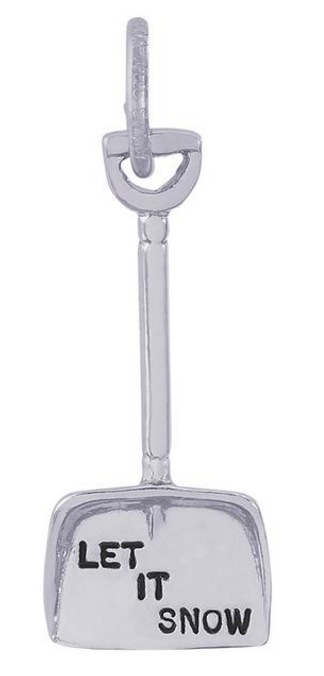 Thumbnail: Let It Snow Shovel Charm in Silver or Gold, Rembrandt