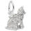 Thumbnail: Sitting Cat with Bow Charm in Silver or Gold
