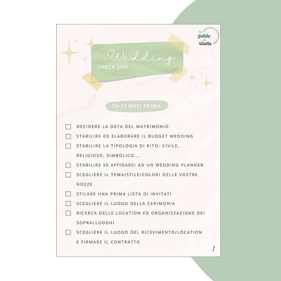 WEDDING CHECKLIST