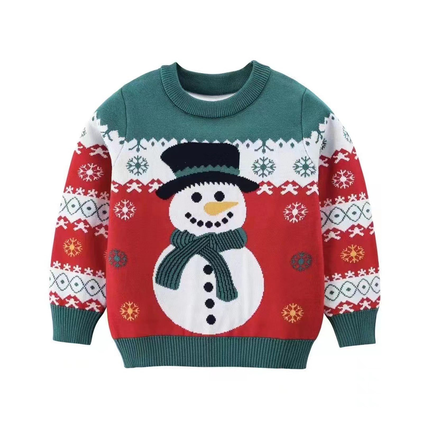 Ugly Christmas Sweater for Girls Boys Funny Xmas Knit Pullover Shirts Kids Child