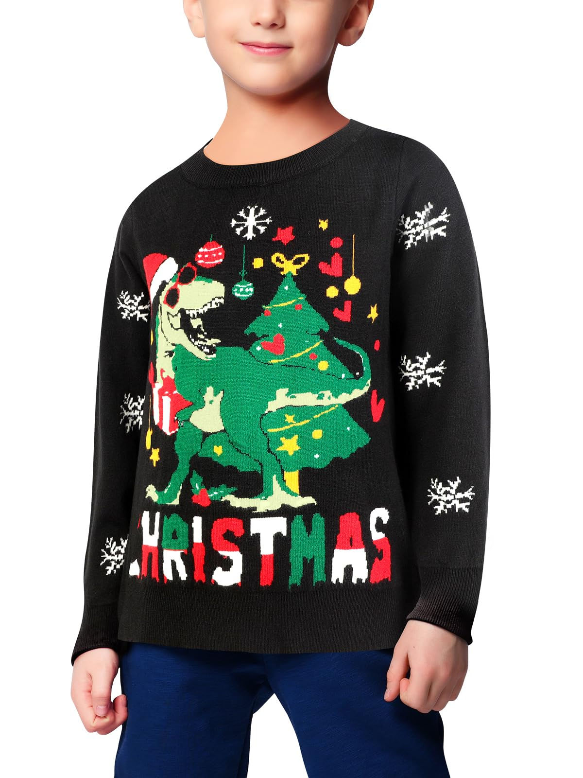 XiaoMoSha Kids Ugly Christmas Sweater Boys Girls Unisex Kid Winter Knit Crewneck