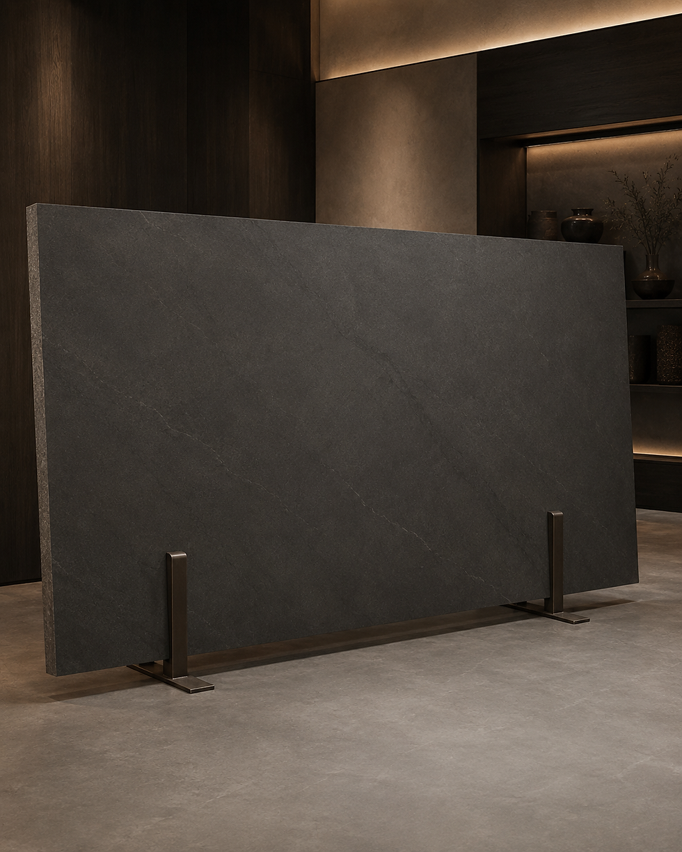 Large dark grey stone slab by Debao Stone Vancouver