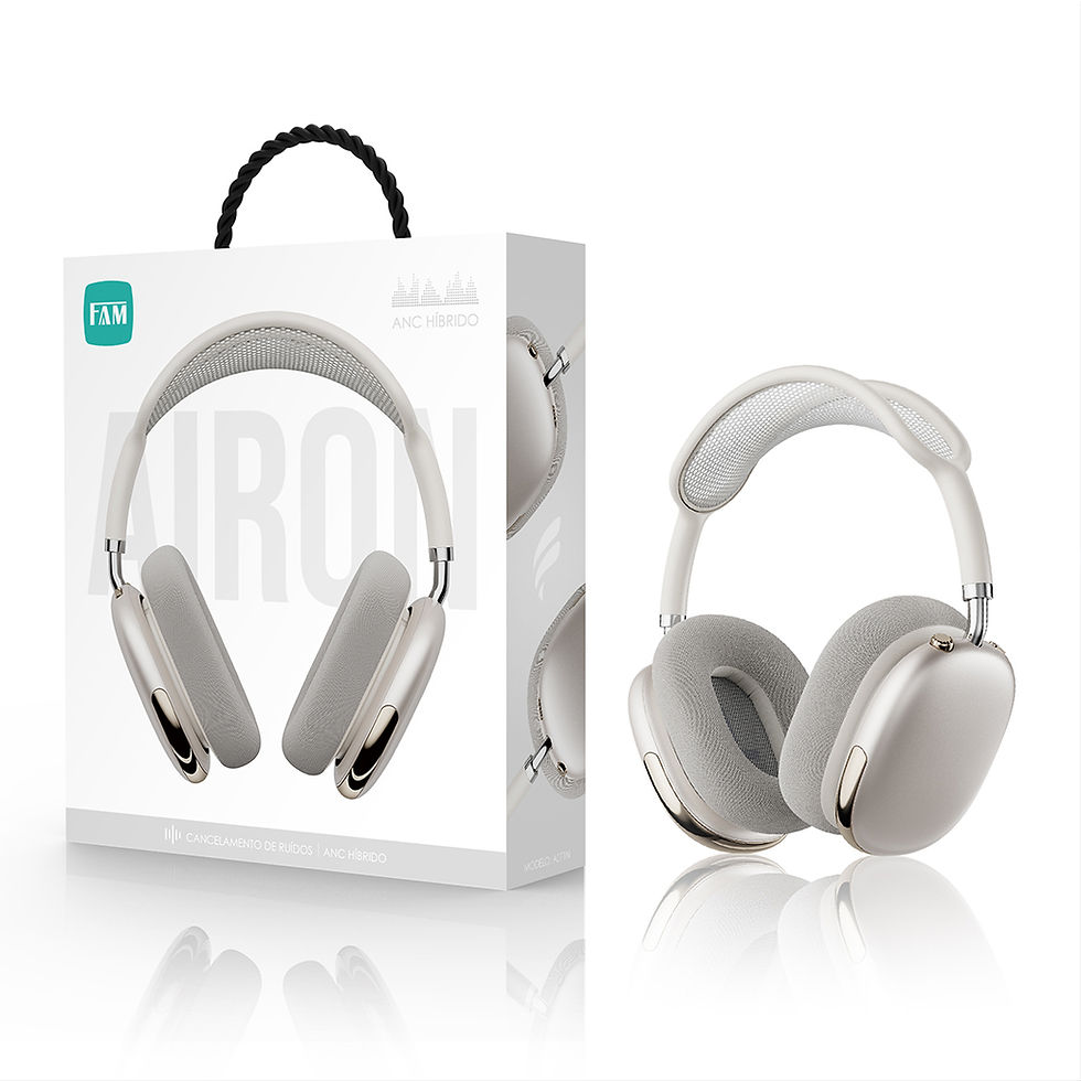Miniatura: Fones de ouvido AIRON branco com caixa.