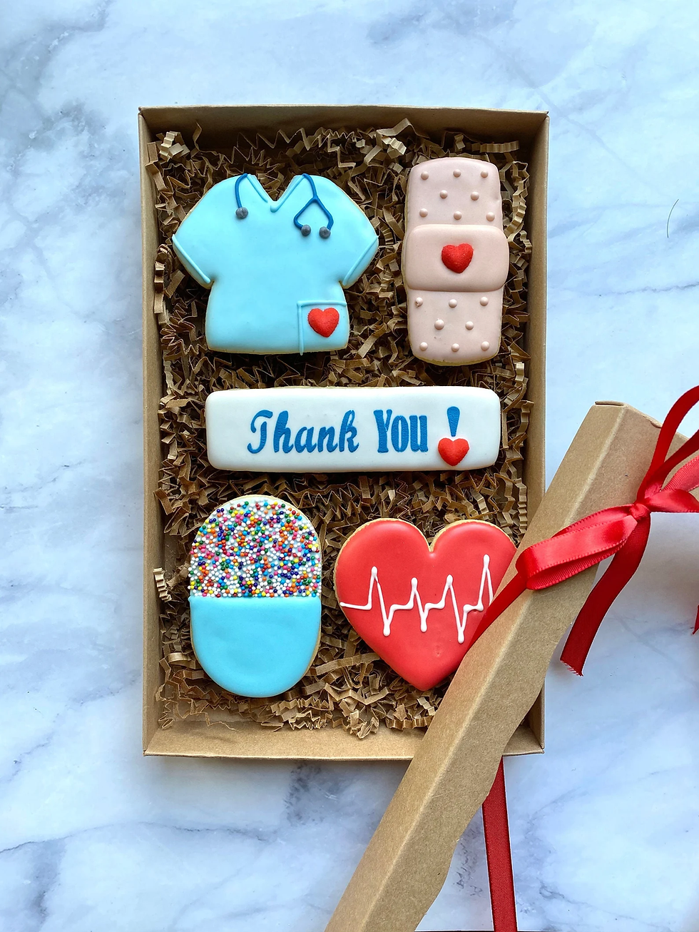 Thumbnail: Nurse / Doctor Appreciation Cookie Gift Box, Thank you, Get Well Soon Gifts
