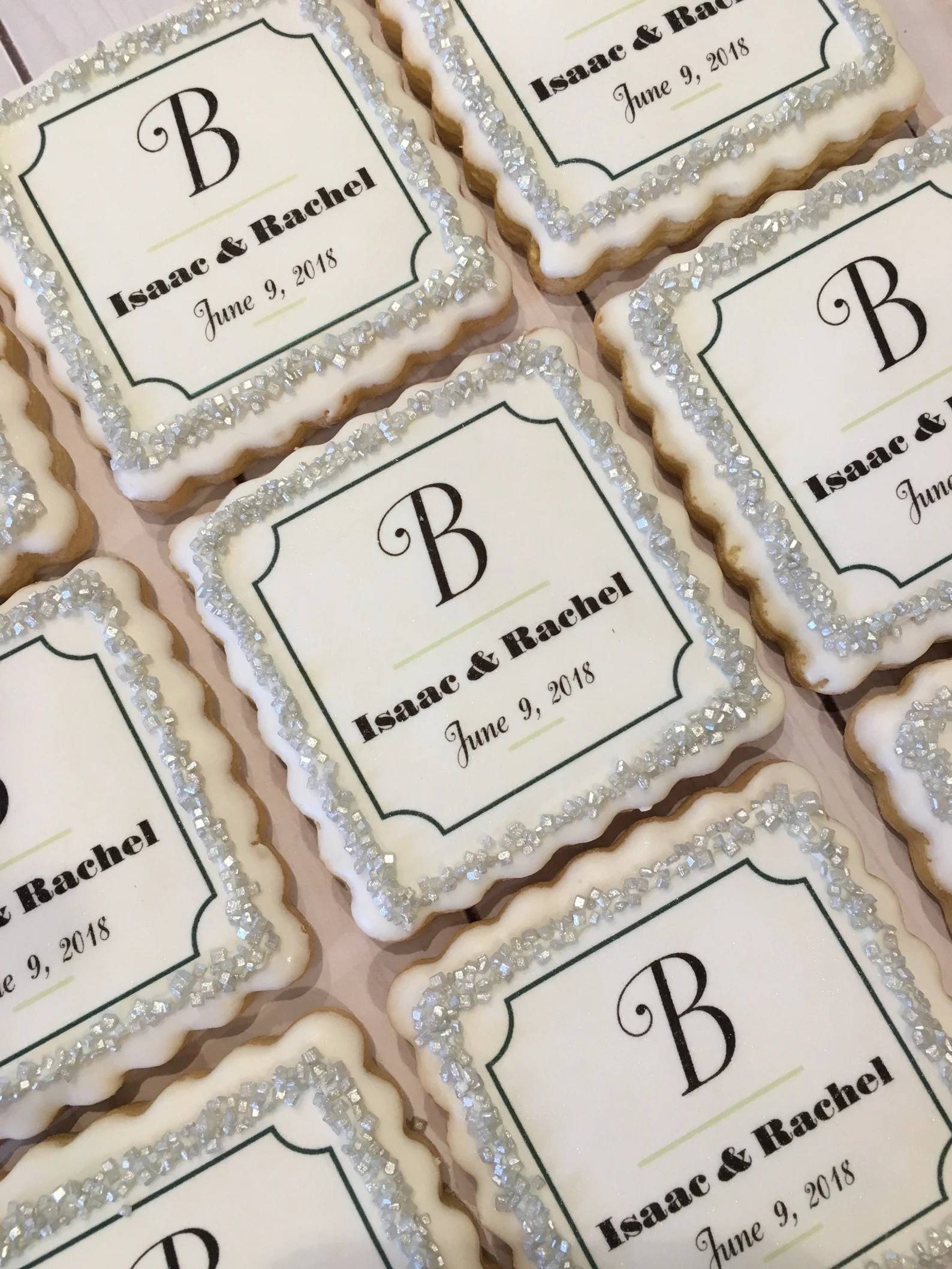 Personalized Wedding Favors, Rehearsal Dinner, Bridal Shower Cookies - 1 dzn