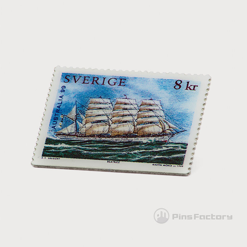 Miniatyrbild: Sverige postmärke pin