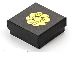 Miniatyrbild: Svartförpackning, box, smyckeslåda med tryck