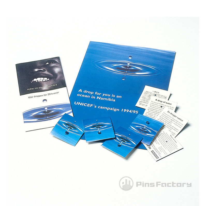 Miniatyrbild: Pins special UNICEF, vattendroppen