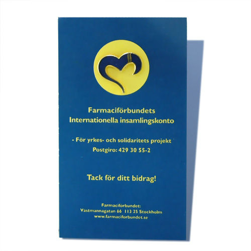 Miniatyrbild: Papperskort med pin Farmaciförbundet