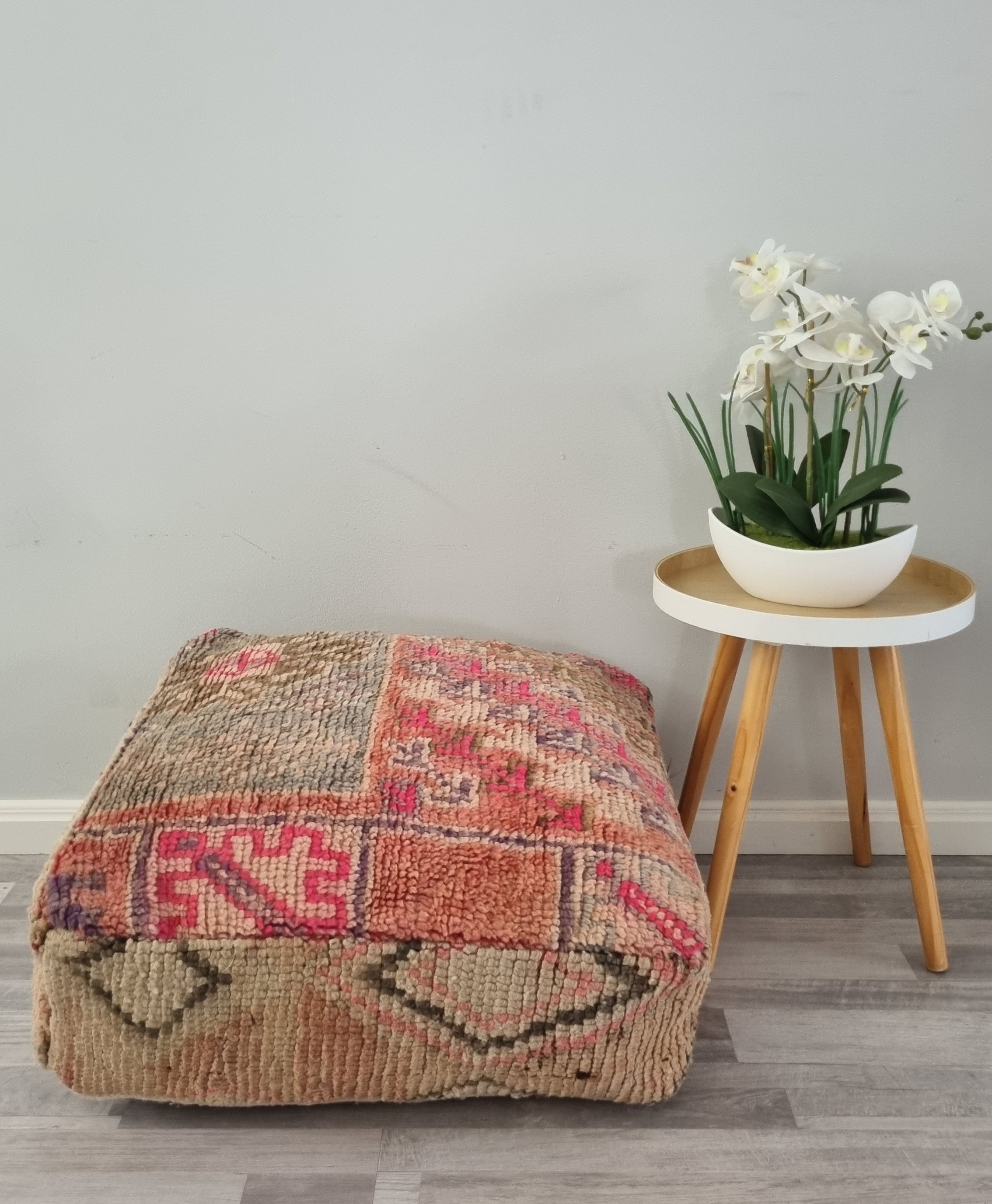 Marokkaanse Poef zacht pastel kleur