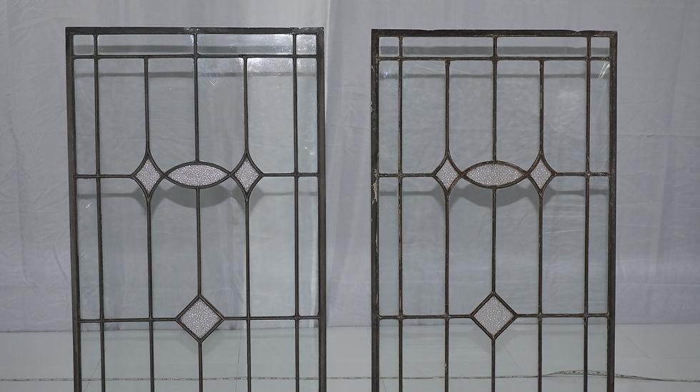 Thumbnail: Pair Of Leaded Glass Windows