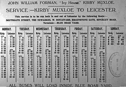 Bus Timetable 1948