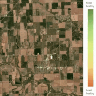 GIF of Satellite Agriculture Field Health Analysis
