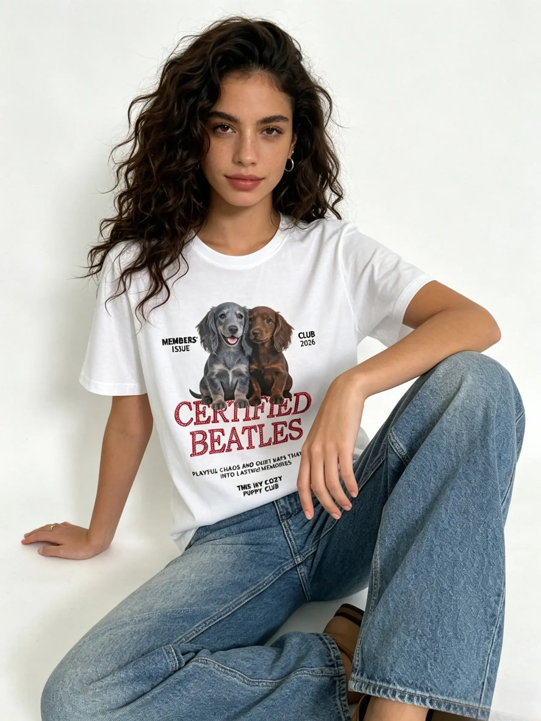 Certified Beatles Cotton Printed T Shirt in White