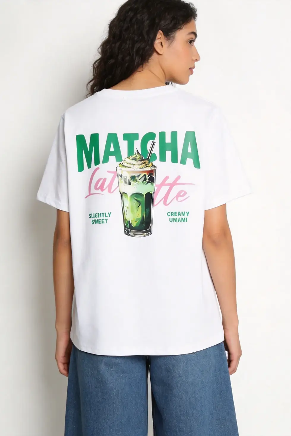 Thumbnail: Matcha Cotton Printed T Shirt in White