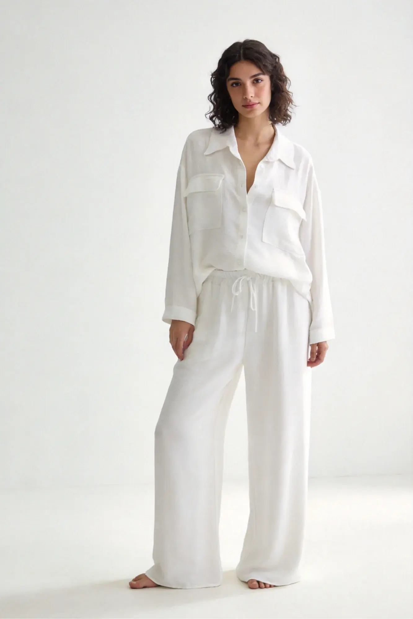 Marcela Two Piece Lounge Set in White