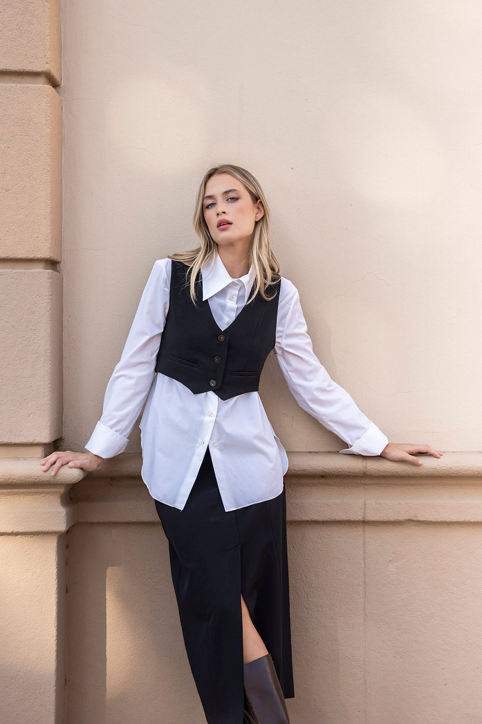 Thumbnail: Maxima Short Tailored Black Waistcoat