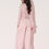 Thumbnail: Carina Wide Leg Trousers with Decorative Belt in Baby Pink