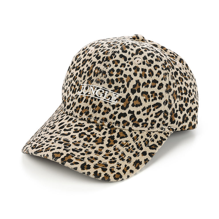 Jungle Embroidered Animal Print Cap in Beige