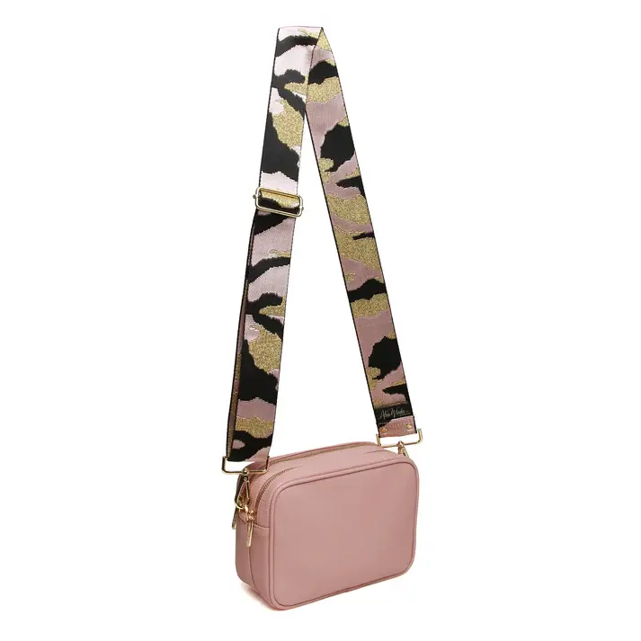 Thumbnail: Emblem Slim Weaved Metallic Thread Camouflage Bag Strap