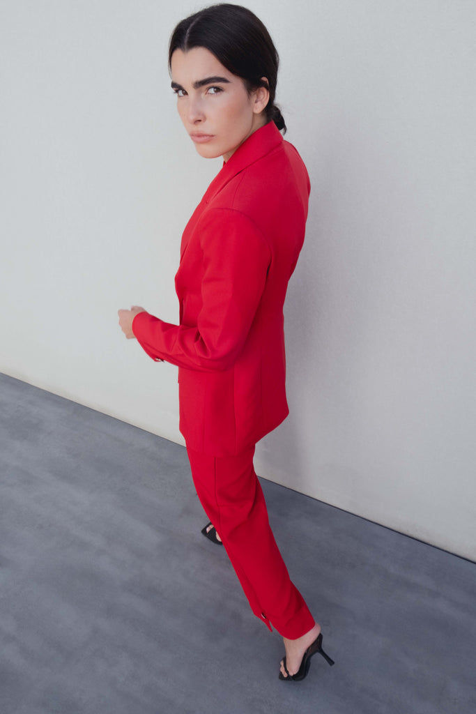 Thumbnail: Nova Button Detail Blazer in Red