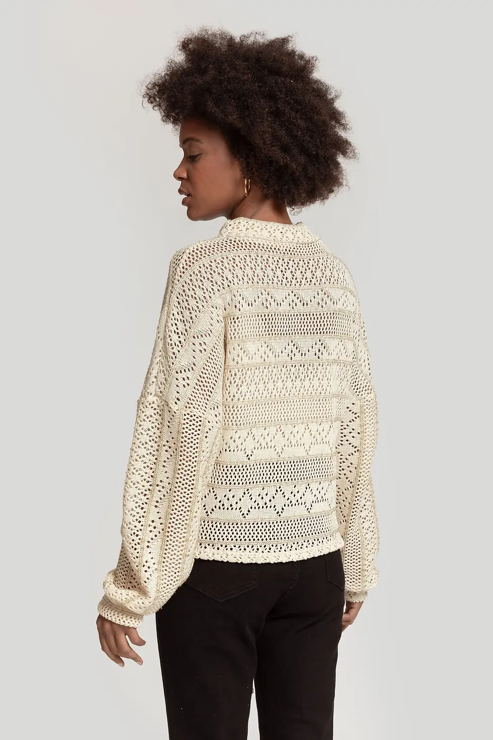 Thumbnail: Eden Metallic Thread Openwork Knit