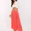 Thumbnail: Lina Flowy Viscose Button Up Skirt in Coral