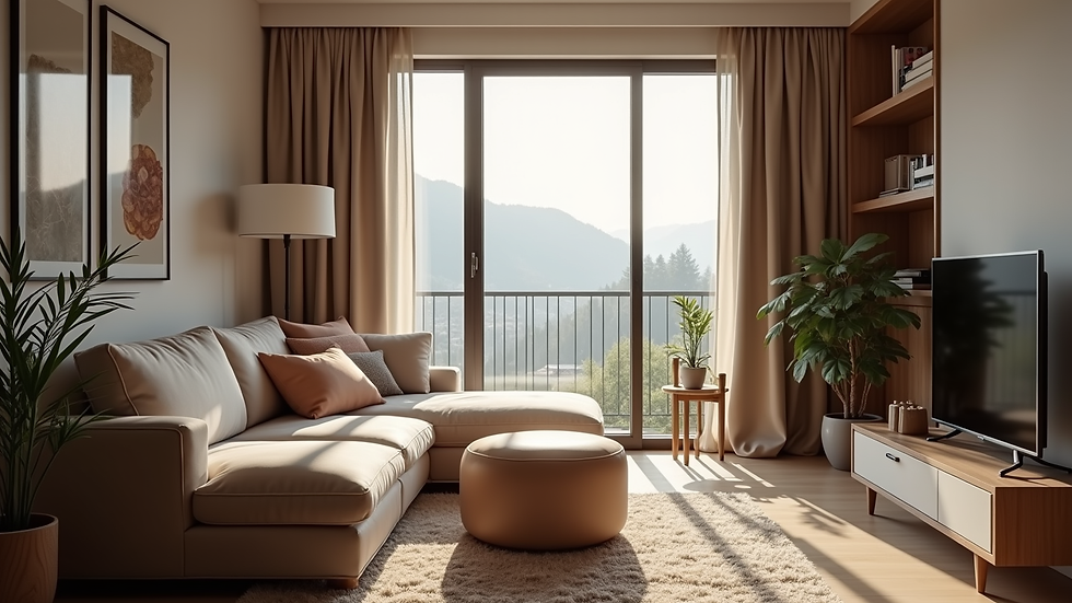 Close-up view of a cozy living room in a Şişli apartment
