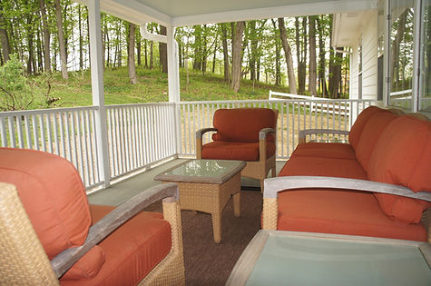 The large balcony for The Writer's Room at The Baker House Bed & Breakfast