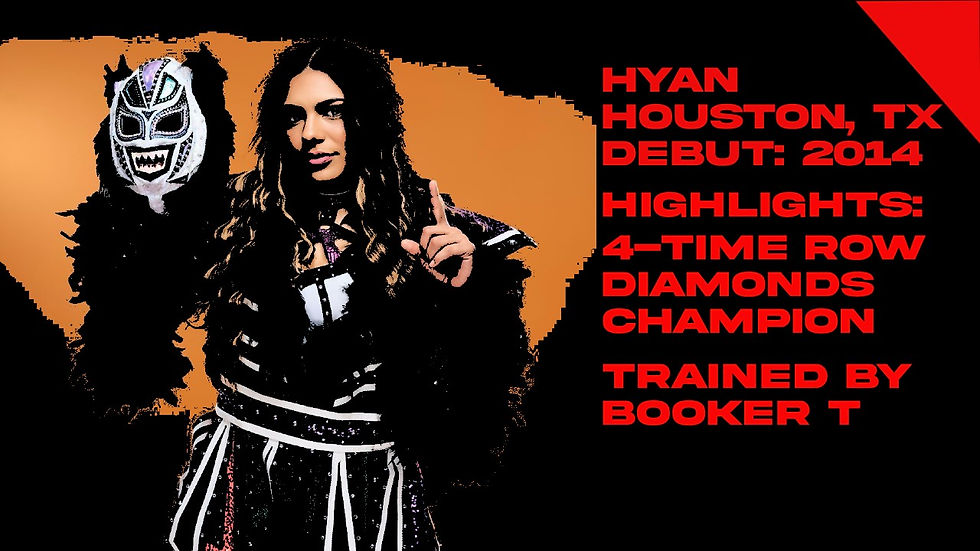 An image of Hyan that lists her career accomplishments