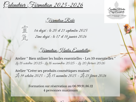 Calendrier des formations 2025 - 2026