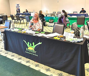 Frontier Community Services people at careers event