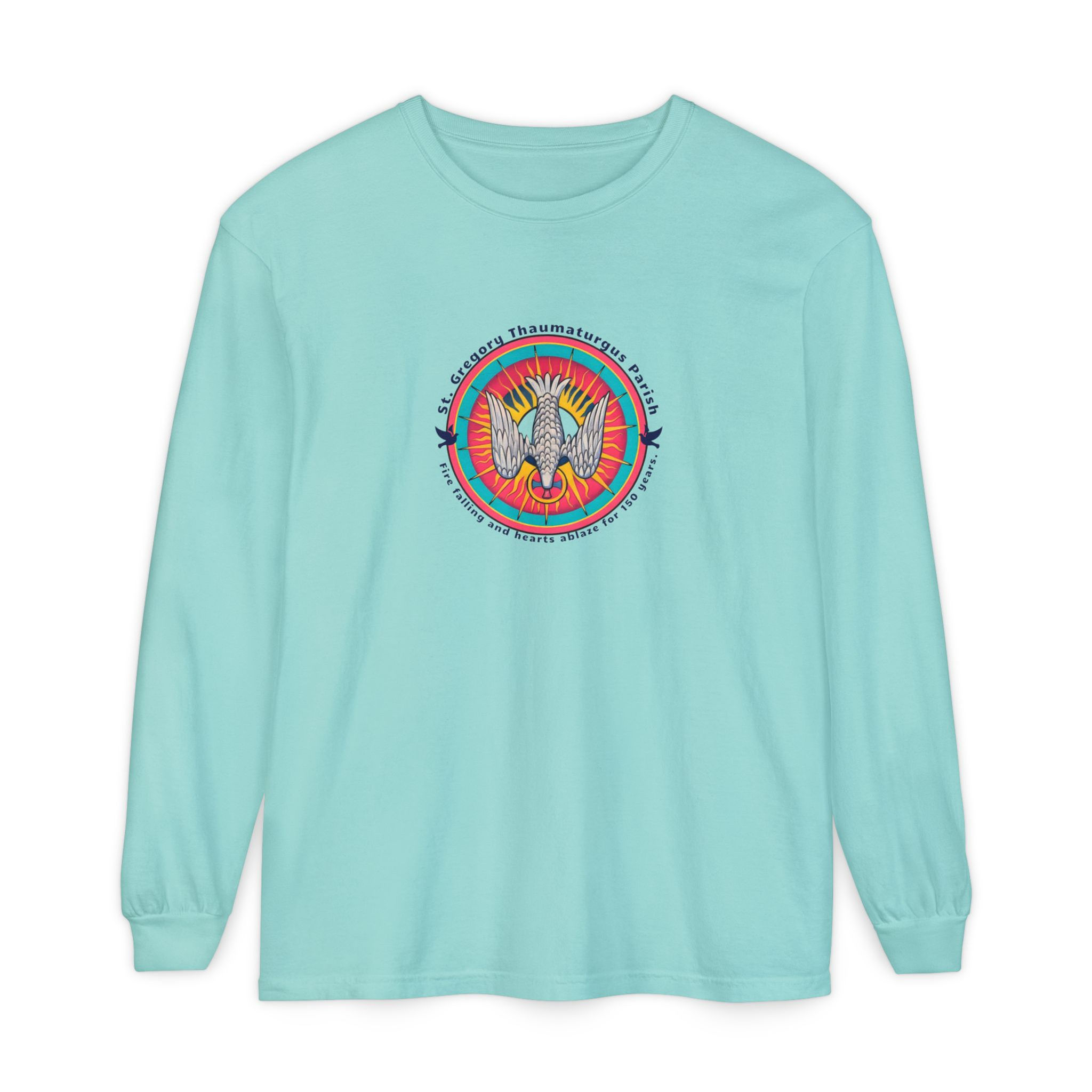 Hearts Ablaze Unisex Long Sleeve T-Shirt (Bright Colors)