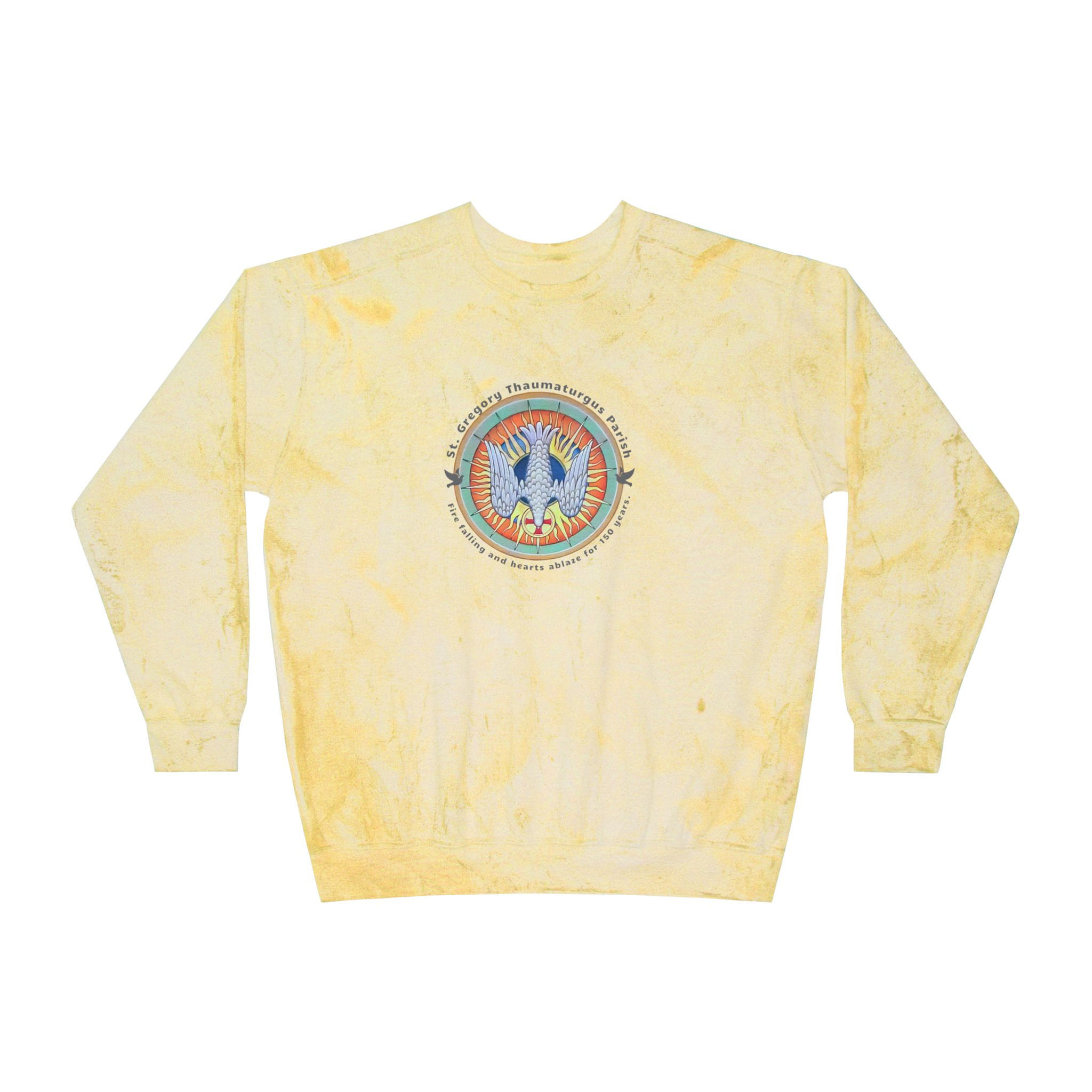 Hearts Ablaze Yellow Tie-Dye Crewneck Sweatshirt 