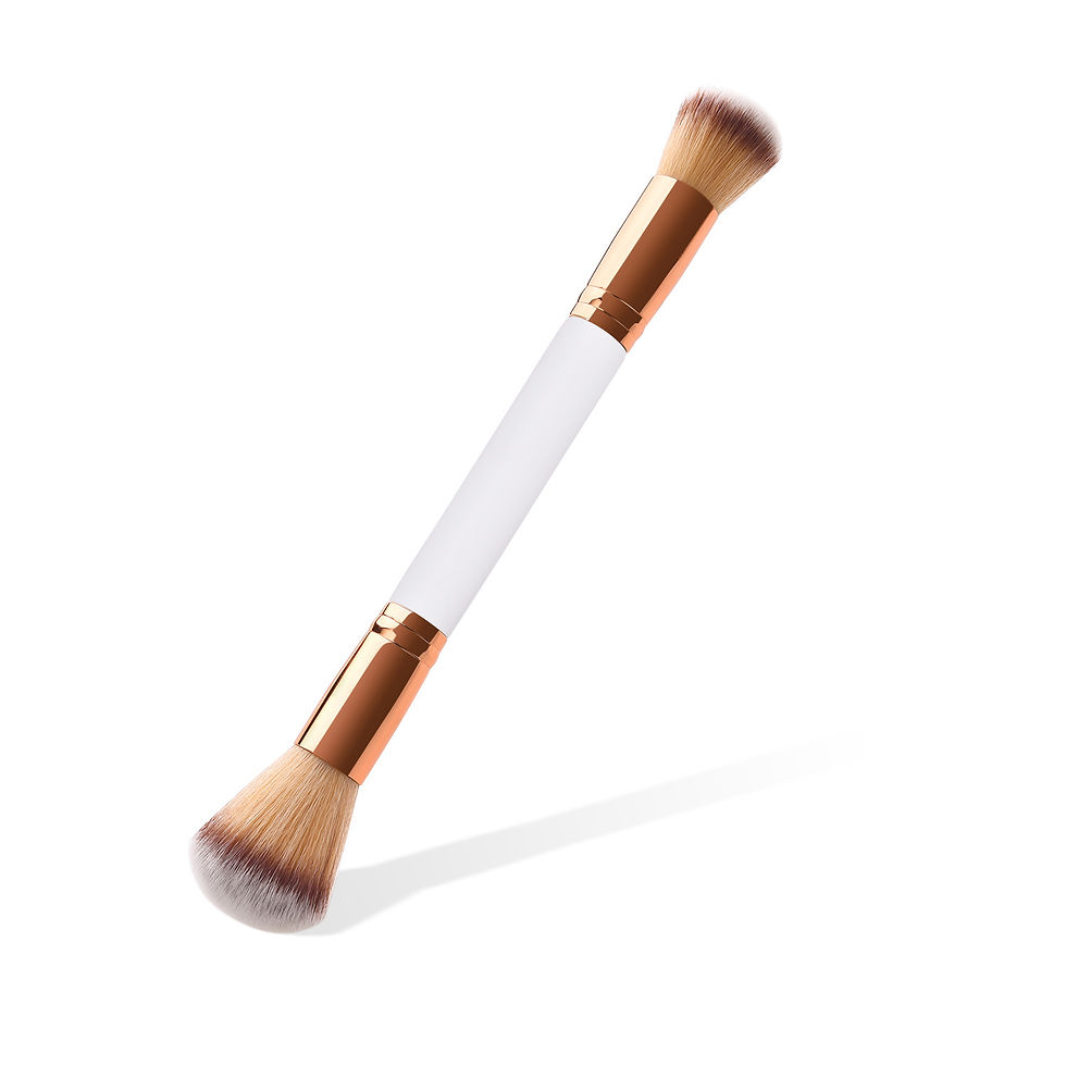 Thumbnail: Dual-Head Makeup Brush - Platinum Powder Brush by GUJHUI