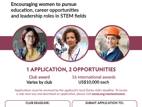 Zonta Women in STEM Award is now open!