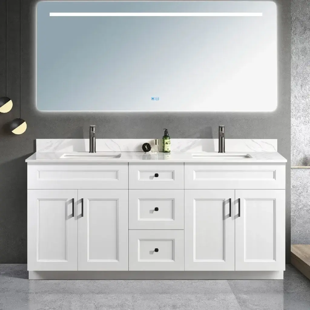 Hardwood Vanity Bathroom 72"